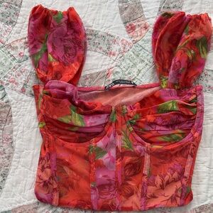 Zara Floral Corset Top